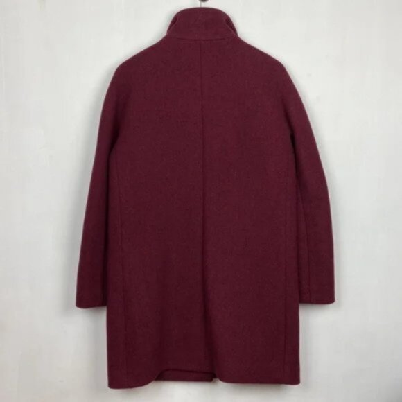 NWT J.Crew 6 Cocoon Coat Italian Stadium Cloth Wool Burgundy Red - Picture 11 of 11